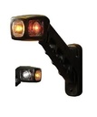 Markeerverlichting 12/24V LED gebogen - links - 187 x 165 - kristal/rood/oranje