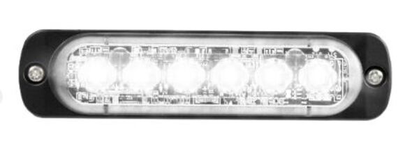 Ultra dunne 6 LED flitser 12/24V - VDC -  WIT