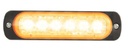 Ultra dunne 6 LED flitser  12/24V - VDC - ORANJE