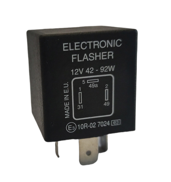 Fiche clignotant 12V 3P DIN - mod. court
