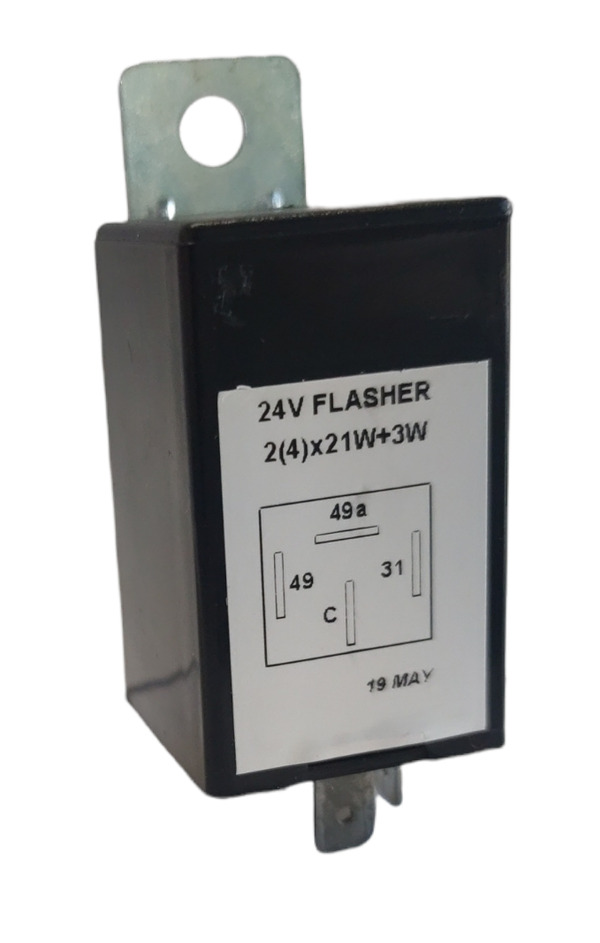 Fiche clignotant 24V 4P DIN + support