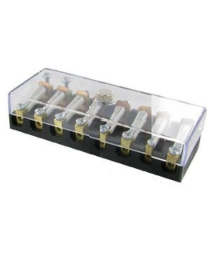 Porte fusible pour fusible bakelite - 8 fusibles