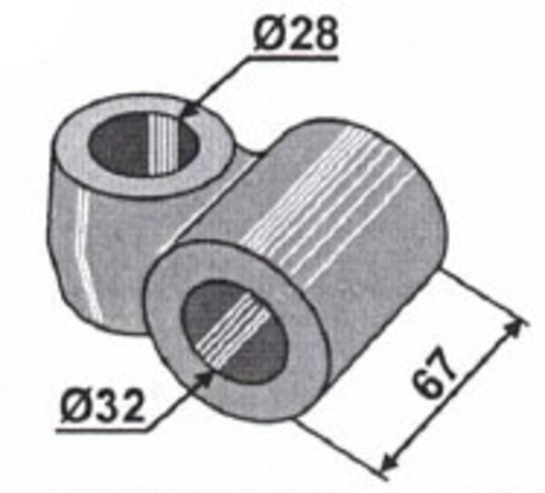 Kop dia 32mm voor 90 510 125