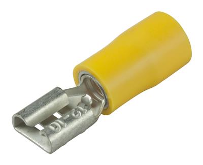 Kabelschoen vlak 6,3 x 0,8 mm GEEL (100 st.)