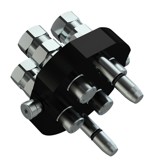 Multicoupleurs 4 prises rapide 2P506 - 1/2" BSP - partie mobile -  peut être couplée à une pression résiduelle (max. 80 bar)
