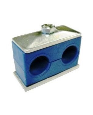 Dubbele buisklem met bovenplaat Ø 18 mm