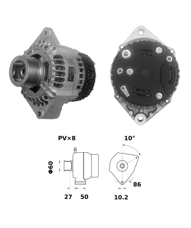 Alternator Mahle MG108  14V - 95 A