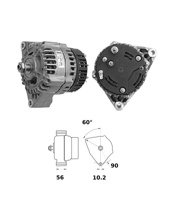 Alternator Mahle MG393  14V - 120 A