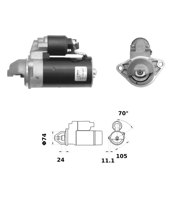 Starter Iskra  2,5 Kw - 24V - 9T
