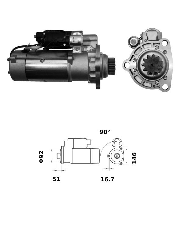 Starter Iskra  6,5 Kw - 12V - 11T