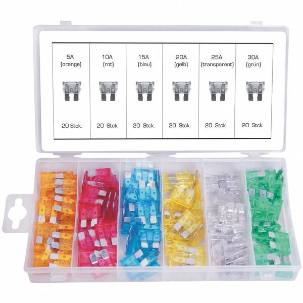 Assortiment  steek-zekeringen - 120 st