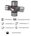 Croisillon 27x75 - 24x91 avec graissseur centra l (0°-45°-67,5°-90°)