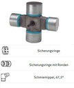 Kruis 32x76 - 27x94 met smeernippel centraal (67,5°) en smeerbuisje - serie P