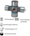 Kruis 32x76 - 27x94 met smeernippel lateraal en smeerbuisje - serie P