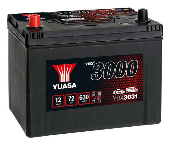 Batterij 12V - 72AH - 258x174x225 - Plus links
