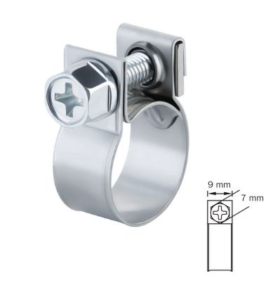 [ABAAMINI 15] Slangklem 9 mm - voor Ø Min 13,5 mm - Max 15,5 mm