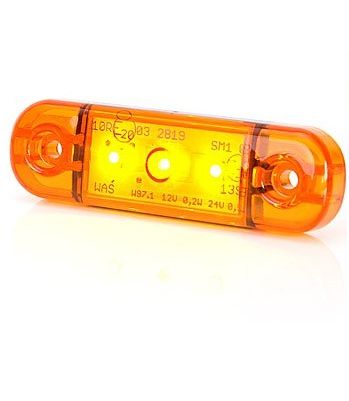 [AEBB201-DV-OR] Markeerverlichting 12/24V - 3 Leds - 83.3 x 24.2 x 10.4 - Oranje