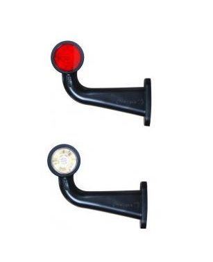 [AEBB237L-DV] Markeerverlichting 12/24V LED gebogen - links - 180 x 157,6 x 49,5 - kristal/rood