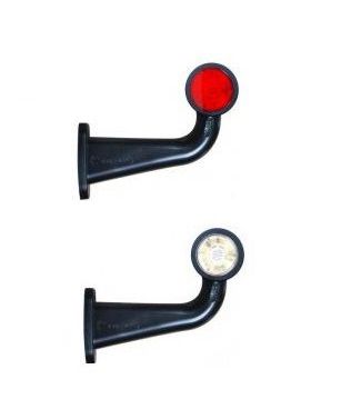 [AEBB237R-DV] Markeerverlichting 12/24V LED gebogen - rechts - 180 x 157,6 x 49,5 - kristal/rood