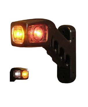 [AEBB238L-DV] Markeerverlichting 12/24V LED gebogen - links - 114 x 135 - kristal/rood/oranje