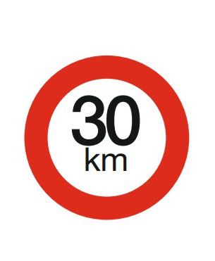 [AEBB75/30KM-ALU] Snelheidsplaat 30 Km (ALU)