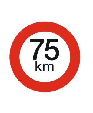 [AEBB75/75] Snelheidsplaat 75 Km (schroef)