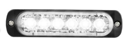 [AEBBST6-CR] Ultra dunne 6 LED flitser 12/24V - VDC -  WIT