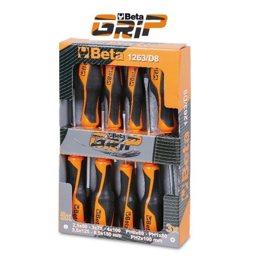 [BETA1263/D10] Jeu de 10 Tournevis plats et cruciformes