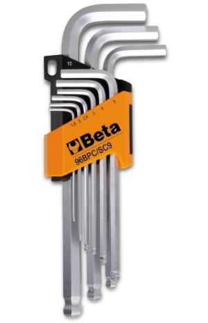 [BETA96BPC/SC9] 9 delig set haakse stifsleutels met kogelkop