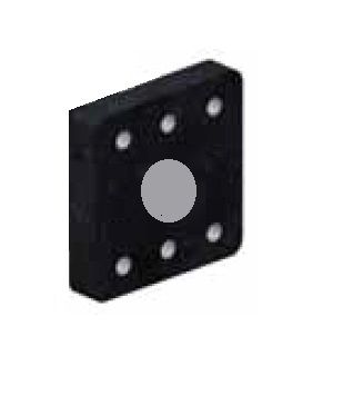 [CRAM8000102] Bevestingsplaat 200 x 200 - 130 x 115 - 6 gaten met boring Ø 40 mm