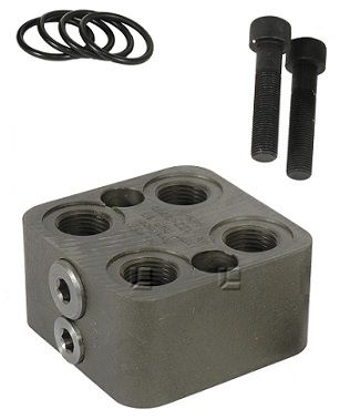 [DANF152-0020]  Blok OVP20 1/2" BSP  met overdrukklep 140 bar en antichoc kleppen 200 bar