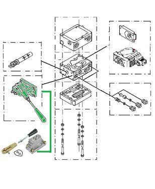 [DANF157B3171] Handbediening  PVM   22.5° met veer retour
