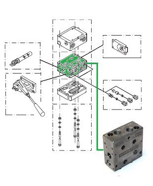 [DANF157B6100] Basis verdeler - Niet drukgecompenseerd - met terugslaklep op P- G 1/2"