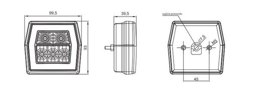 [DKWK 40 000 055] Universele LED-achterlicht 12-36V, 4-functioneel met kentekenverlichting
