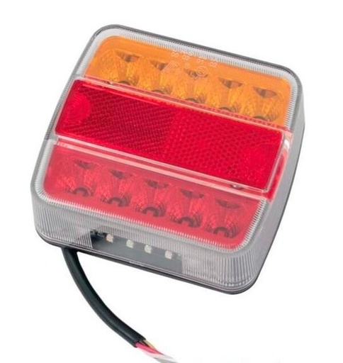 [DKWK 40 000 059] Achterlicht 12/24V LED - pinker - stop - stand - plaat - 98 x 105 x 36