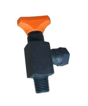 [DKWK 80 800 602] Sluitkraan 90° voor manometer 1/4" met anti shock klep