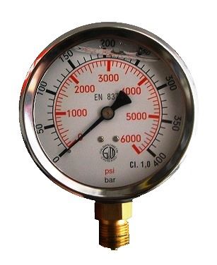 [DKWK 80 802 112] Manometer Ø 100 mm - 0-0400 bar