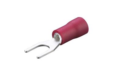 [ESPA33362] Kabelschoen met vork 3,0 mm ROOD (100 st.)