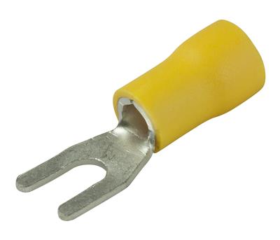 [ESPA33367] Kabelschoen met vork 6,0 mm GEEL (100 st.)