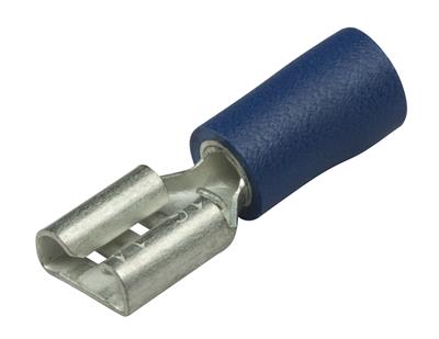 [ESPA35032] Kabelschoen vlak 6,3 x 0,8 mm BLAUW (100 st.)