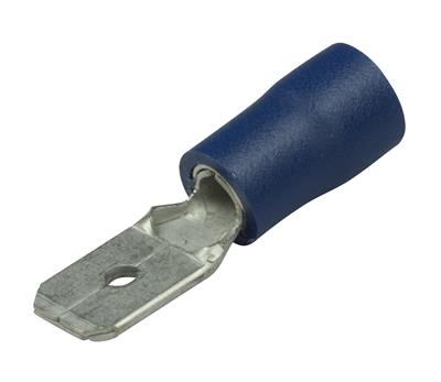 [ESPA35259] Kabelschoen vlak 6,3 x 0,8 mm BLAUW (100 st.)