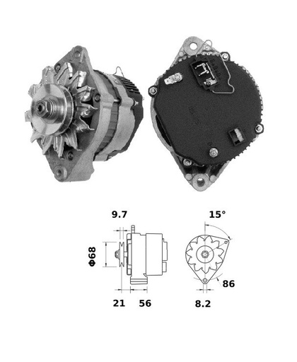 [ISKRIA0446] Alternator Mahle MG187  14V - 55 A