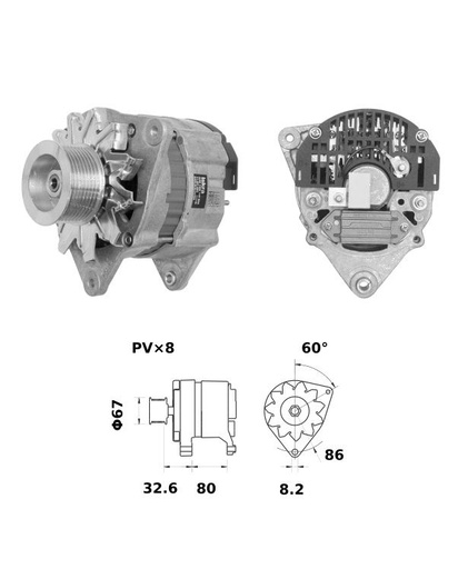[ISKRIA0600] Alternator Mahle MG379  14V - 65 A