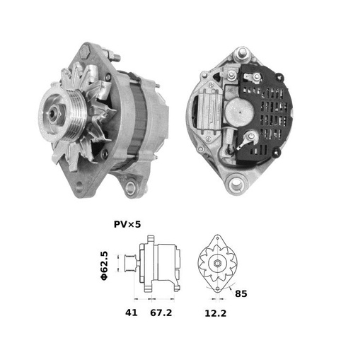 [ISKRIA0696] Alternateur Mahle MG696  14V - 65 A