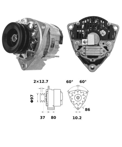 [ISKRIA0705] Alternateur Mahle MG100  28V - 55 A