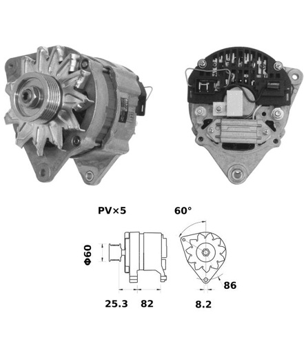 [ISKRIA0707] Alternator Mahle MG102  14V - 55 A