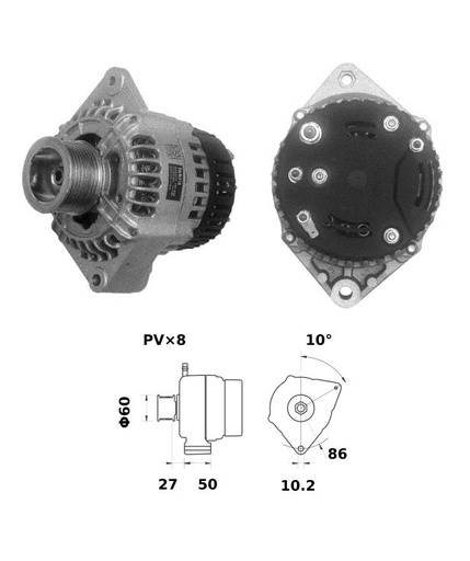 [ISKRIA0830] Alternator Mahle MG108  14V - 95 A