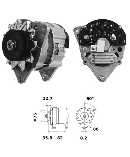 [ISKRIA0876] Alternator Mahle MG402  14V - 65 A