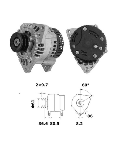 [ISKRIA0881] Alternator Mahle MG407  14V - 95 A