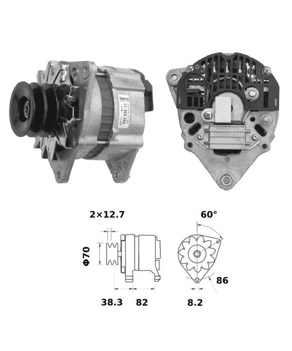 [ISKRIA0985] Alternateur Mahle MG539  14V - 80 A